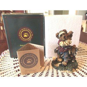 Boyds Bear Bearstone ARNOLD P. BOMBER Figurine 1999 Product Card Styrofoam & Box